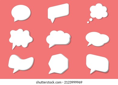 3d speech bubble chat icon collection Vector set communication chat bubbles in paper style