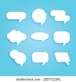 3D speech bubble chat modern design icon collection set