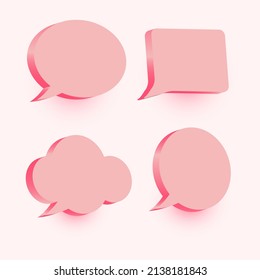 3d speech bubble chat set collection illustration