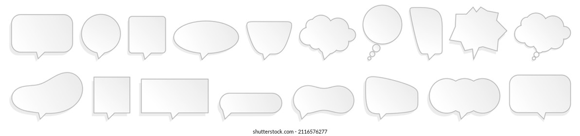 3d speech bubble collection set