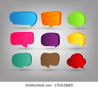 3d speech bubble cut paper design template. Vector