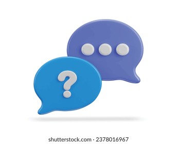 3d speech bubble with FAQ icon vector illustration