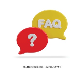 3d speech bubble with FAQ icon vector illustration