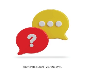 3d speech bubble with FAQ icon vector illustration