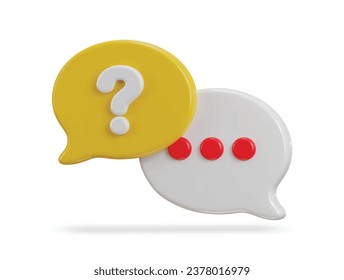 3d speech bubble with FAQ icon vector illustration