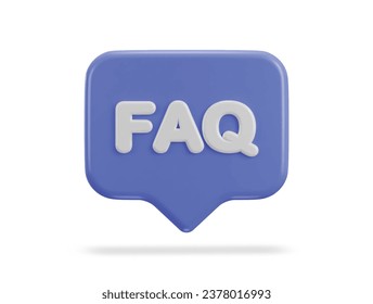 3d speech bubble with FAQ icon vector illustration
