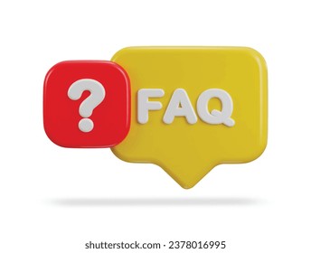 3d speech bubble with FAQ icon vector illustration