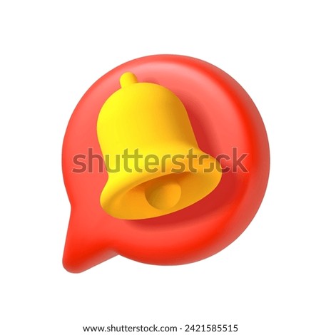 3D speech bubble icon with alert notice. Symbol of feedback, new messages, chatting or comment. 3d bubble Vector illustration
