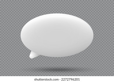 Icono de burbuja de voz 3d. Icono de charla 3d. Icono de mensaje de conversación. Cuadro de texto Blanco. Pin blanco de burbuja de habla. Ilustración del vector