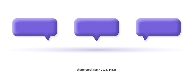 3d Speech Bubble Icon Set. Chat Box Collection. Talk, Text Message, Dialog  Banners. Vector Illustration.