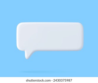 3D speech bubble icons, isolated on blue background. 3D Chat icon set. Chatting box, message box. 3d rendering. Vector illustration