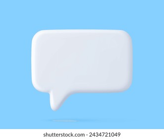 3D speech bubble icons, isolated on blue background. 3D Chat icon set. Chatting box, message box. 3d rendering. Vector illustration