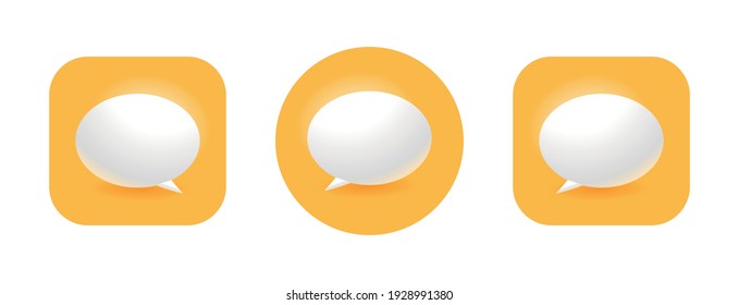 3d speech bubble icons. Talk, dialogue, messenger or online support concept.