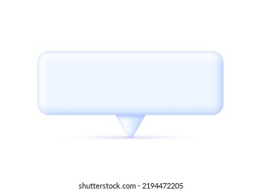 3D Speech Bubble illustration. Social media chat message icon. Empty text bubble. Modern vector in 3d style.