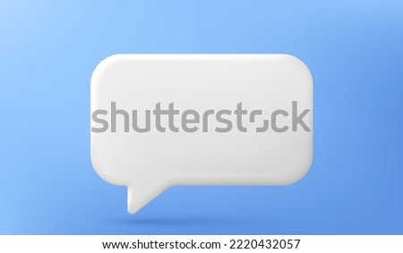 3d speech bubble isolated on blue background. Social network chat box icon. Blank text message balloon. Notification 3d chat speech bubble. Talk dialog board icon. Conversation balloon. Vector