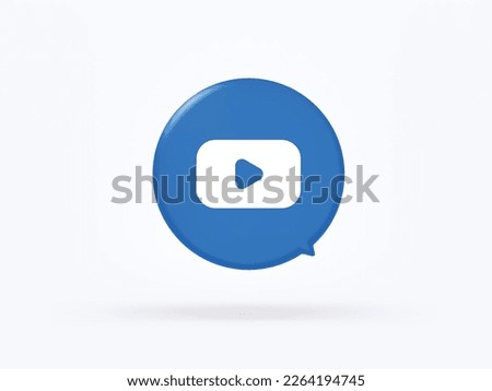3d speech bubble with media ,clip, video icon vector concept. Trendy modern design illustration isolated