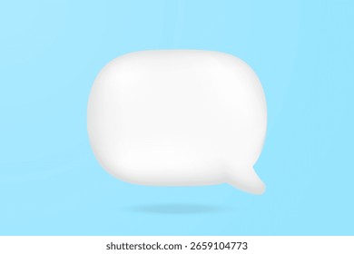 3D Speech Bubble on Blue Background. Vector Illustration