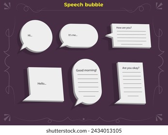 conjunto de burbujas de voz 3d 03 cuadro de diálogo mensaje de texto paquete de elementos de globo de pensamiento