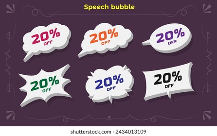 3d speech bubble set 04 chat box dialogue text message thought balloon element pack