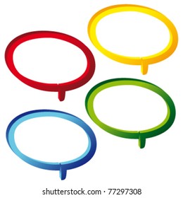 3d speech bubble set