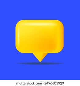 3d Speech Bubble Shapes. Vector rectangle chat box banner. Banner, sticker, tag, badge template with space for text.