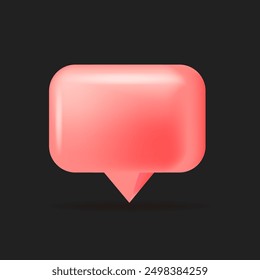 3d Speech Bubble Shapes. Vector rectangle chat box banner. Banner, sticker, tag, badge template with space for text..