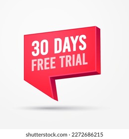 3D Speech Bubble With Text 30 Days Free Trial