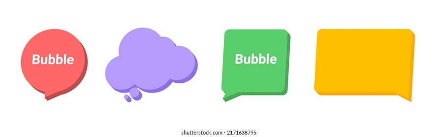 3d Speech Bubble Text Chat Dialog Message. Speech Balloon Cloud Comic Sign Vector Talk Illustration Speak Shape