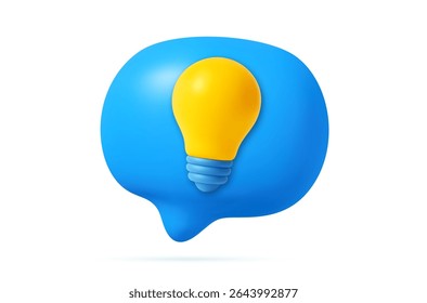 3d speech bubble withyellow ringing bell about the notification of a call and sms and for social media reminder. 3d rendering. Vector illustration