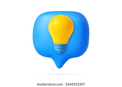 3d speech bubble withyellow ringing bell about the notification of a call and sms and for social media reminder. 3d rendering. Vector illustration
