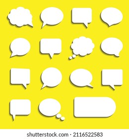 3d Speech Bubbles Are Plain White, With A Yellow Background