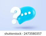 3d speech bubbles question mark icon sign or ask FAQ and QA answer solution information. Have a question, question answer sign or problem. 3d answer speech bubbles icon vector rendering illustration