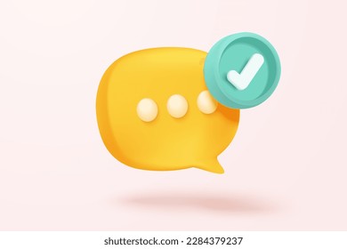 3D speech bubbles sign on social media 3d icon isolated on background. Comments thread mention or user reply sign with social media. 3d speech bubbles icon vector with shadow render illustration