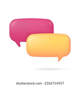 3d speech bubbles social media chat message box dialogue sign. 3D Vector Illustration.