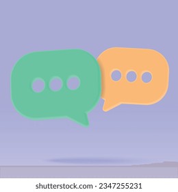 Symbole des bulles de discours 3D pour le chat. Mention dans les commentaires ou les discussions sur les médias sociaux personnalisés. Illustration vectorielle 3d