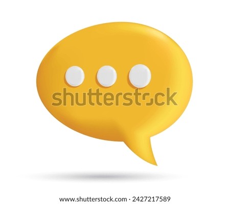 3D Speech Bubbles Symbol for Chat. Social Media Icon. Comments Mention or User Chat. Cartoon Minimal Style. Trendy Vector Realistic Illustration.