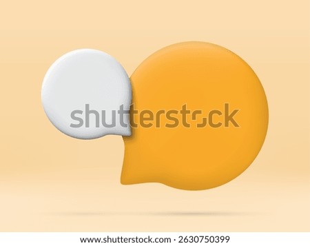 3D speech bubbles symbol for chat on social media icon. 3d comments thread mention or user chat with social media, vector illustration