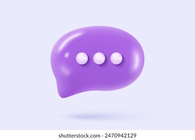 3D speech bubbles symbol on social media icon isolated on pastel background. Comments thread mention or user reply sign with social media. 3d speech bubbles icon vector with shadow render illustration