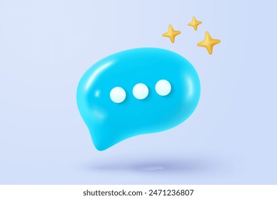 3D speech bubbles symbol on social media icon isolated with notification. Comments thread mention or user reply sign on social media. 3d speech bubbles icon vector with shadow render illustration