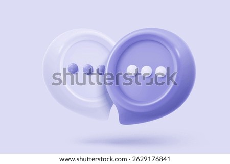 3D speech bubbles symbol sign on social media icon isolated on pastel background. Chat dialogue bubble or user reply sign with social media. 3d speech bubble icon vector render illustration