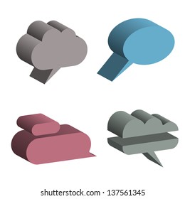3D Speech Bubbles. Vector EPS10