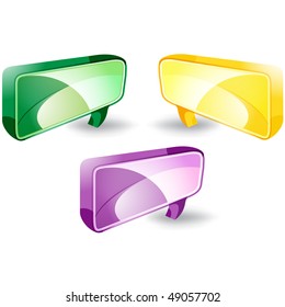 3D  speech bubbles vector set isolated on white