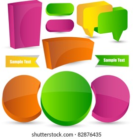 3d speech bubbles/labels and buttons