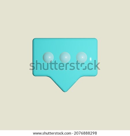 3D speech dialog bubble - icon for chat, messenger, comunications. Vector illustration