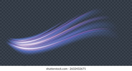 3D schnelles Neon-Hintergrunddesign mit ultraviolettem und blauem Laserlicht. Konzept der Cyber-Autobahn, digitalen Hyperraum oder Lichtgeschwindigkeit. Bunte Lichtspuren mit Bewegungseffekt. Vektorgrafik.