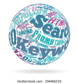 3D Spere with SEO Keywords    - vector illustration