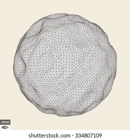 3d Sphere. Abstract Geometric Object. Vector Illustration.