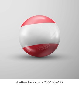 3d sphere background with flag of Austria. An element of impact for the use you want to make of it.