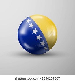 3d sphere background with flag of Bosnia. An element of impact for the use you want to make of it.