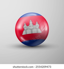 3d sphere background with flag of Cambodia. An element of impact for the use you want to make of it.
